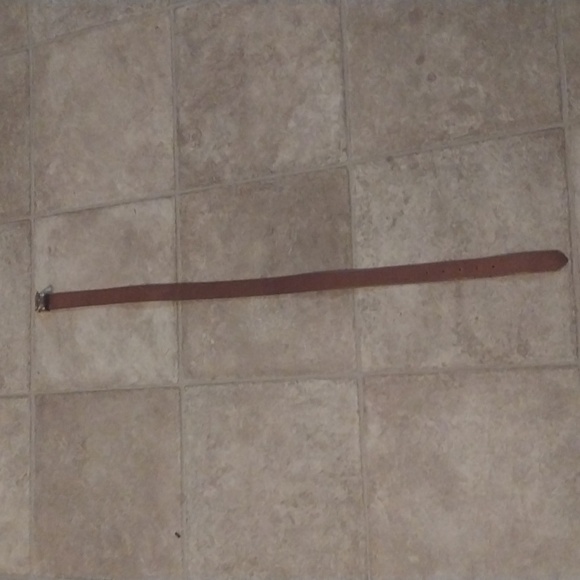 Women Brown Genuine Cowhide Leather Belt Size L Classic Basic Neutral - Picture 3 of 8